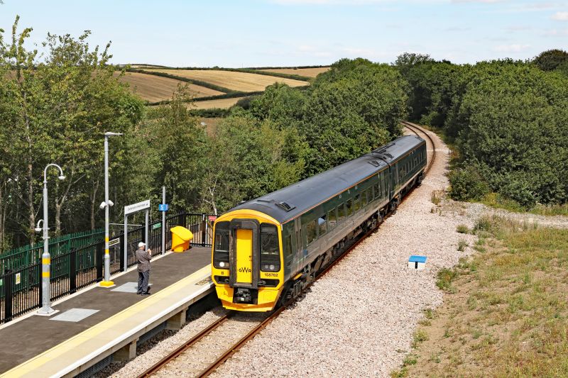 Class   158 158762 arriving at Okehampton Interchange with 2K08 1330 Exeter Central-OkehamptonbrPhotographer Bernard MillsbrDate taken 01082026