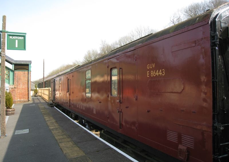 The freshly painted and lettered GUV in the bay platform at OkehamptonbrPhotographer John CaesarbrDate taken 24032012