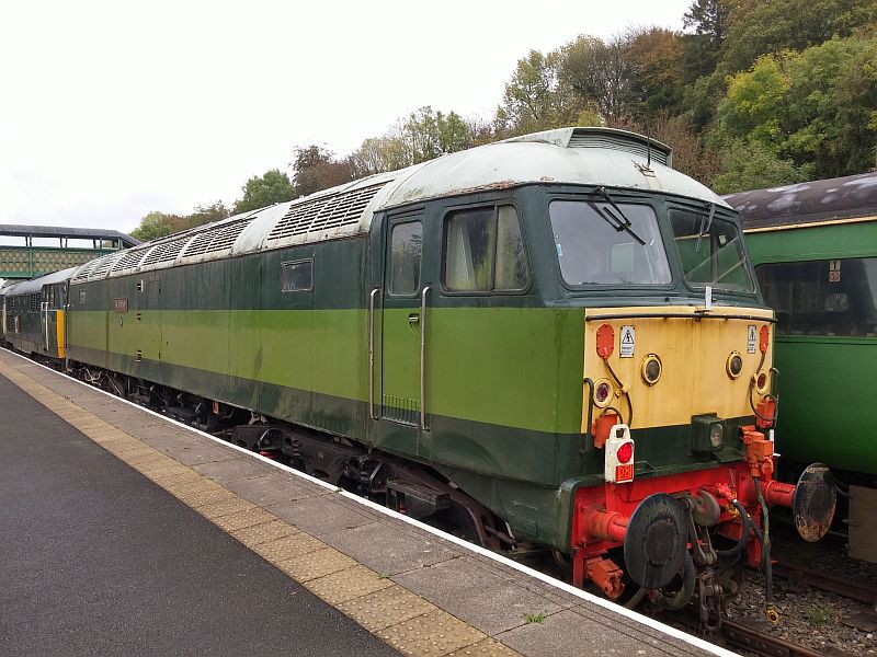 47701 departing the Dartmoor Railway for pastures new, behind 31452 and 31601