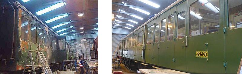 South side of 59520 under preparation l and after the application of the undercoat rbrPhotographer Geoff Horner