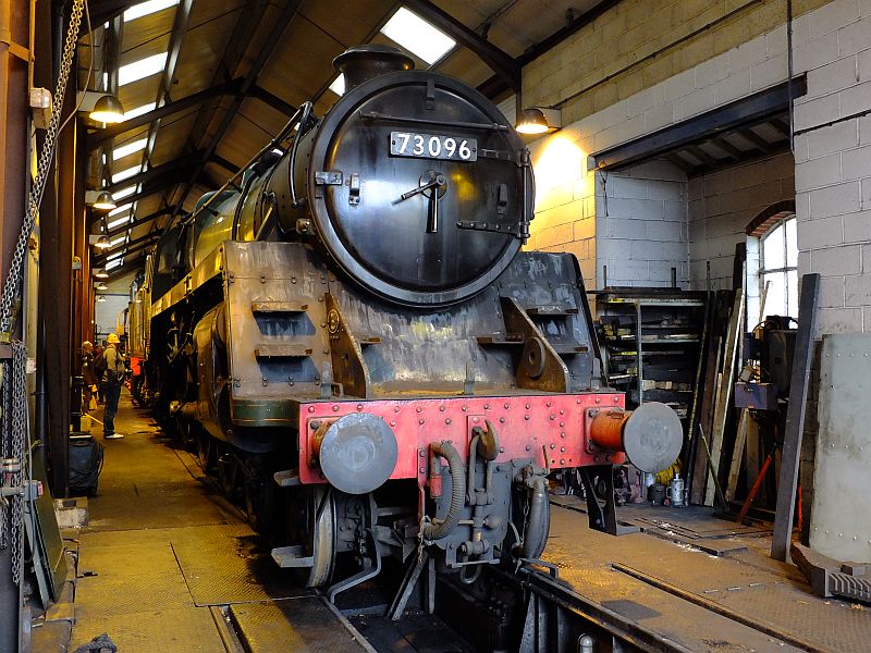 BR Standard class 5 73096 at Ropley, Mid-Hants Railway Steam Gala