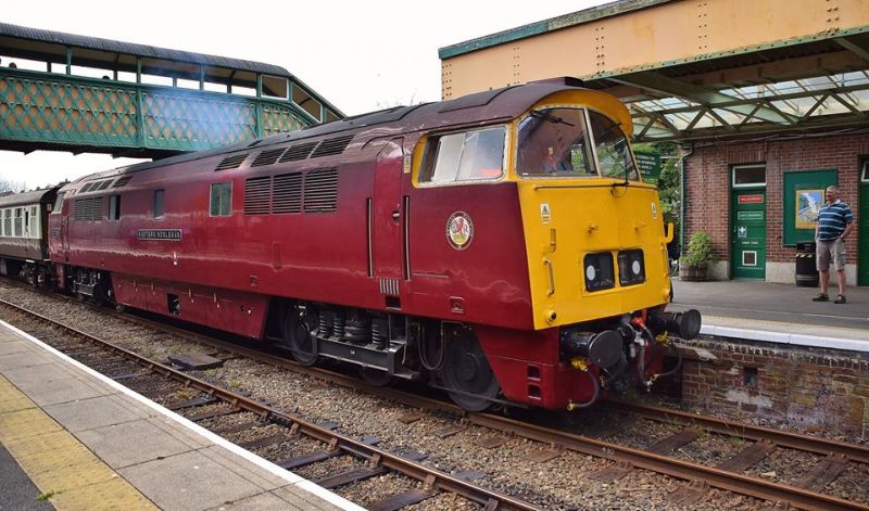 The railtour arriving back at Okehampton after running round at Meldon