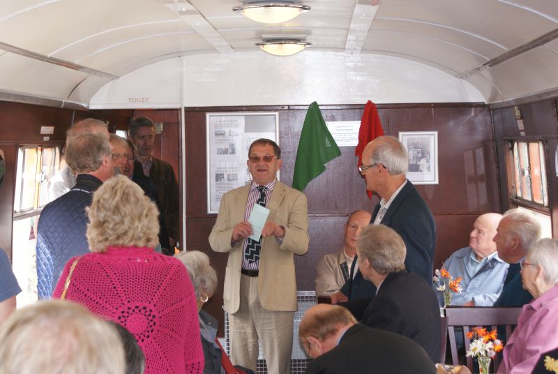 Allenton Fisher, chairman of Okehampton United Charity, speaking about the Lab 11 restorationbrPhotographer Jon KelseybrDate taken 15082015