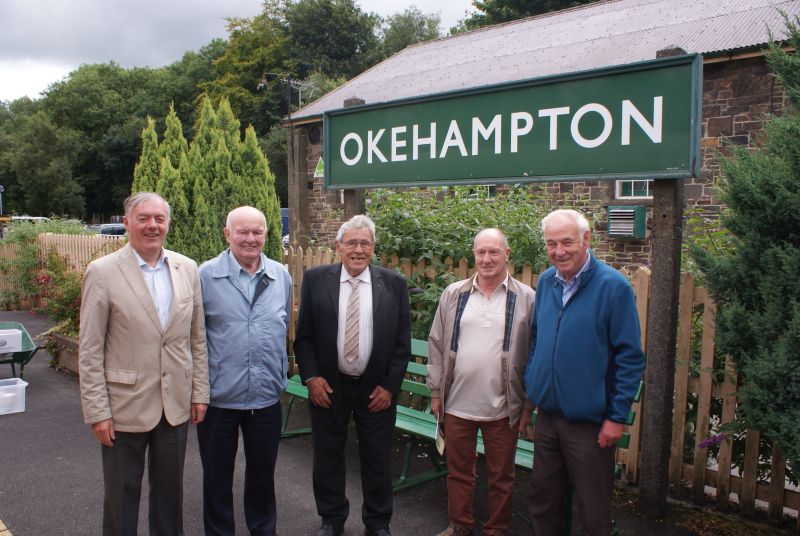 Former local railwaymen (l to r) Richard Westlake, Gerald Smallacombe, Les Glidden, Terry Midgley and Leonard Phare