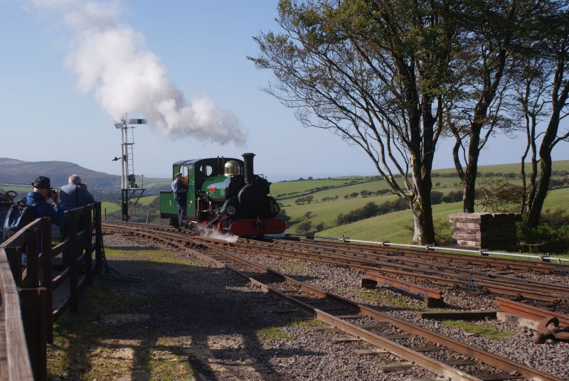 The Festiniog Railway's 1893 Hunslet 2-4-0 'Blanche' at Woody Bay during the Lynton & Barnstaple Railway's Autumn Steam Gala.