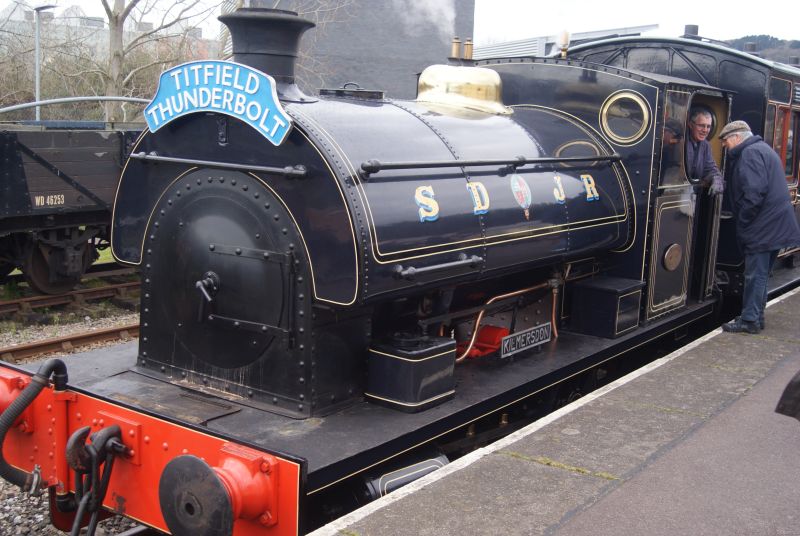 Built at Bristol in 1929, this is the Somerset  Dorset Railway Trust's Peckett R3 class 0-4-0ST 'Kilmersdon'. It spent its working life shunting collieries in the Radstock area, of which Kilmersdon was one, and was the last working steam loco in the Somerset Coalfield when the final colliery closed in 1973.brPhotographer Jon Kelsey