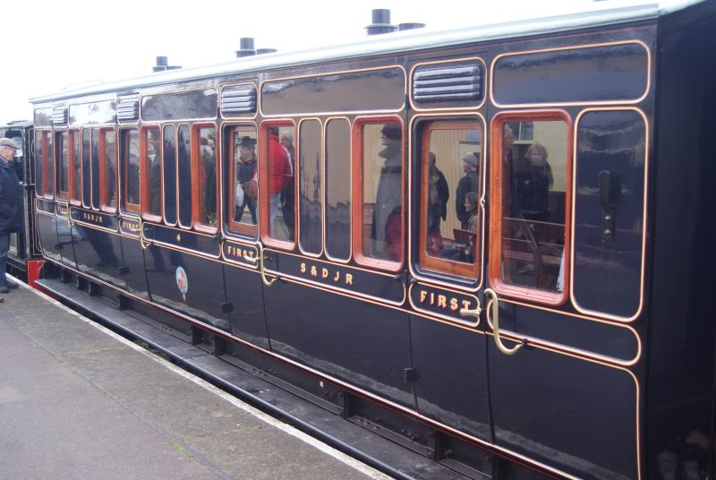 4 compartment, 6 wheeled first class carriage no 4. Built at Highbridge in 1886, it was taken out of use in 1930 and spent 50 years as a cricket pavilion at Templecombe before being restored by the SD Railway Trust at Washford. Eat your heart out, CW teambrPhotographer Jon Kelsey