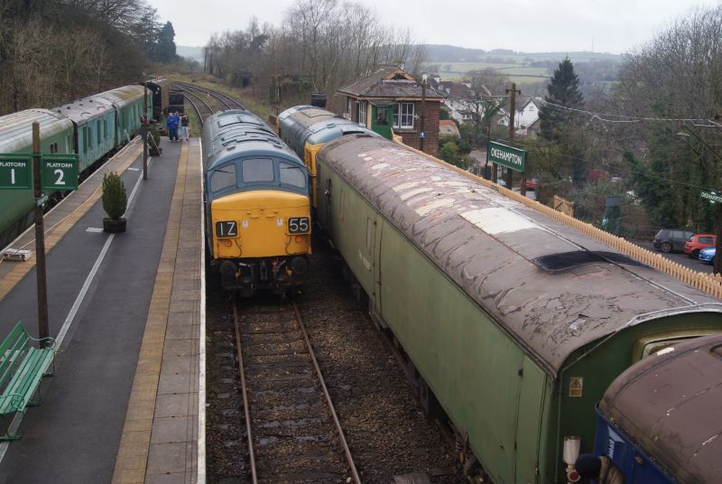 45060 'Sherwood Forester' and 33035 at Okehampton during the Sulzer Weekend