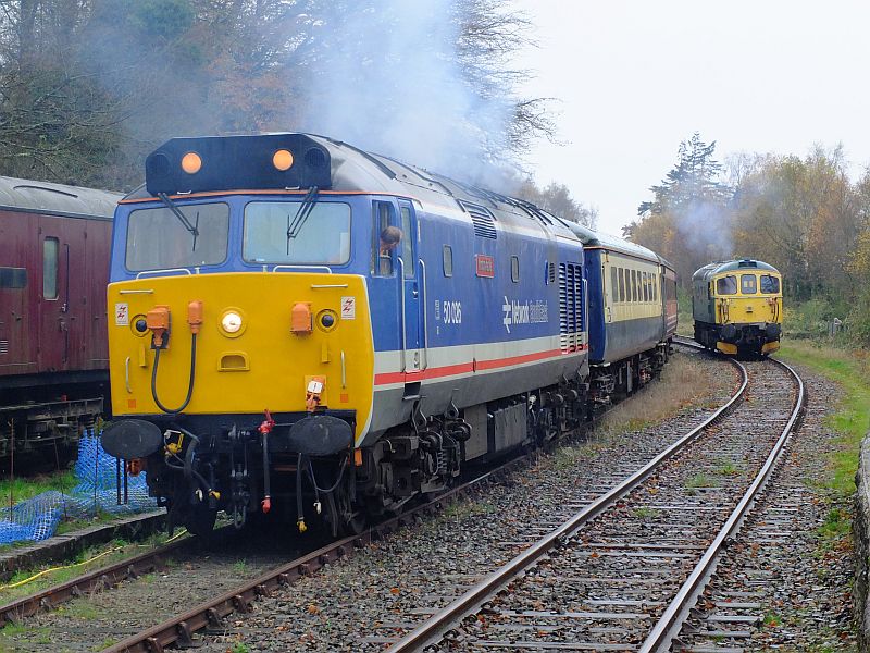 50026 'Indomitable' with the Polar Express stock, and 33103 'Swordfish'