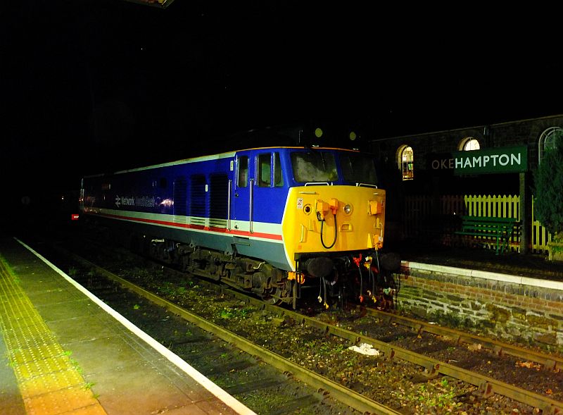 50026 'Indomitable' at Okehampton, sadly sidelined with a failed turbocharger.