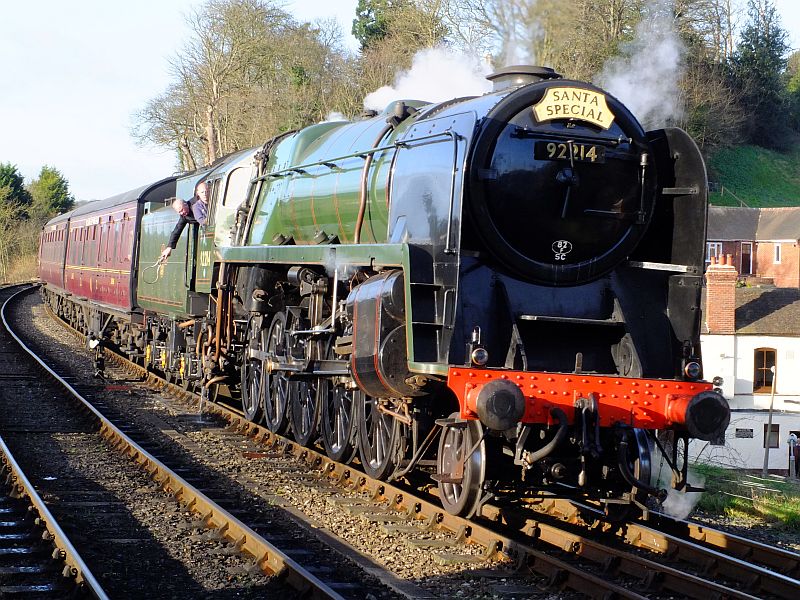 BR Standard class 9F 2-10-0 92214 at Bewdley on the Severn Valley Railway