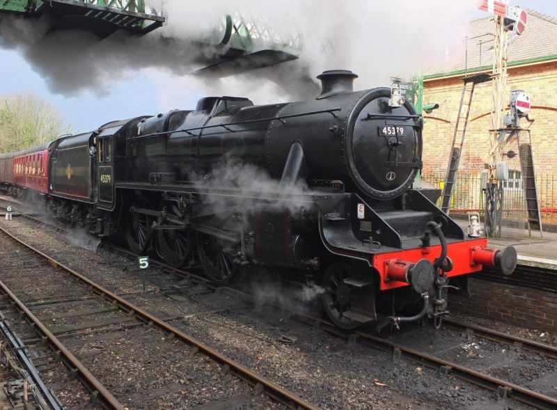 LMS Black 5 45379 at Alresford with ECS for the 2nd train of the daybrPhotographer Philip WagstaffbrDate taken 18022017