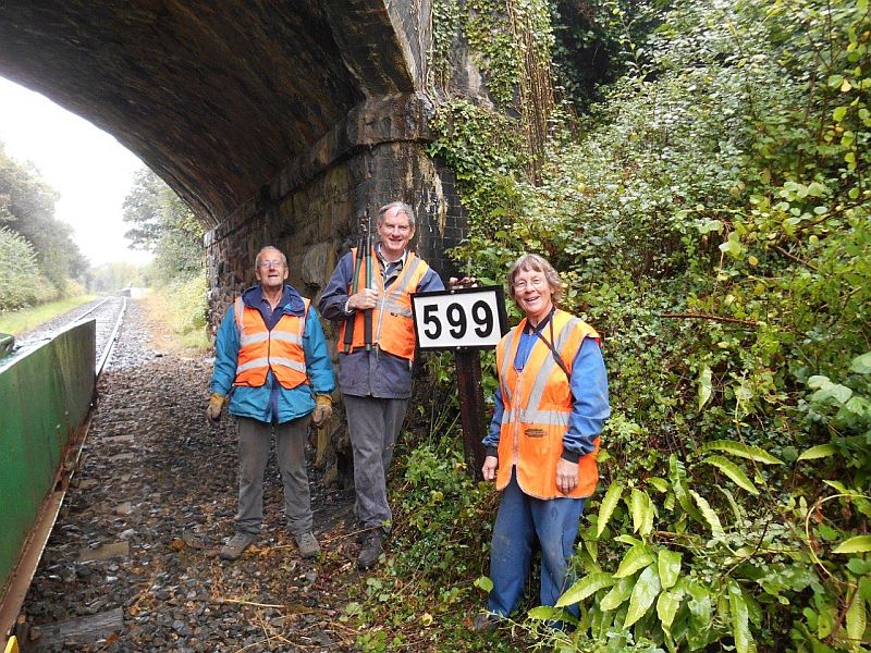 The lineside team at Sampford Courtenay