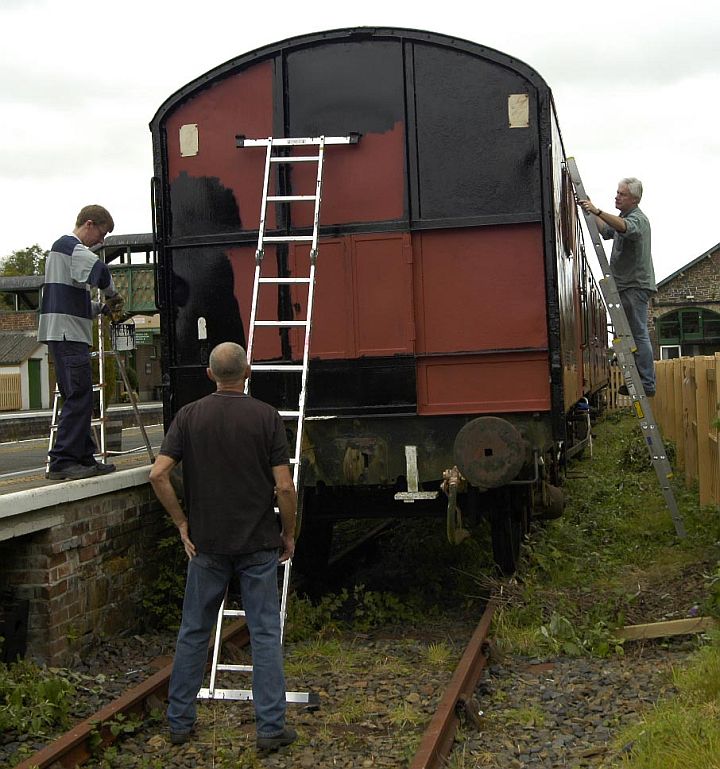 John, Geoff and Jon applying the finishing touches.brPhotographer Paul MartinbrDate taken 15092012