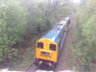 The 2 class 20s at Trecott on their way to Okehampton to collect the PE locomotivesbrPhotographer Tony HillbrDate taken 24042017