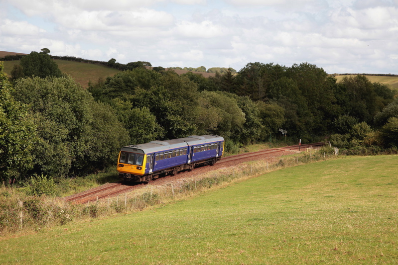 142 063 on the 15.02 from St.James Park (Exeter) to Okehampton Sunday Rover service