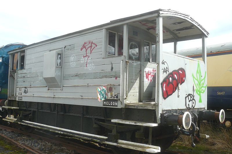 The LMS brake van, following its graffiti attack.brPhotographer Geoff Horner