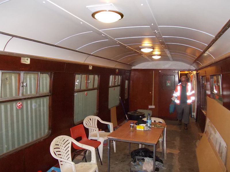 Latest view of the interior of Lab 11 with the wall and roof panelling in place. The furniture is temporary.