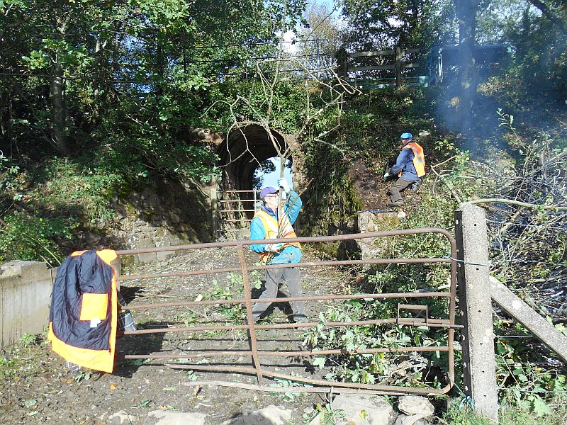 Work starting on Broad Nymet Farm underbridge.brPhotographer Sue BaxterbrDate taken 29102013