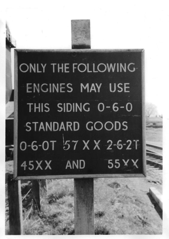 Locomotive restriction board at Wells 180366 P2022.0001.21brPhotographer Colin Wreyford
