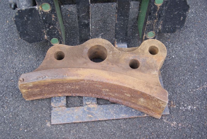 This is one of the van's brakeblocks. One is missing, and one or two others may need to be replaced, so if anyone knows where we could acquire some, please let us know. There are some markings on some of them, but nothing we can decipher.brPhotographer Jon KelseybrDate taken 25062016