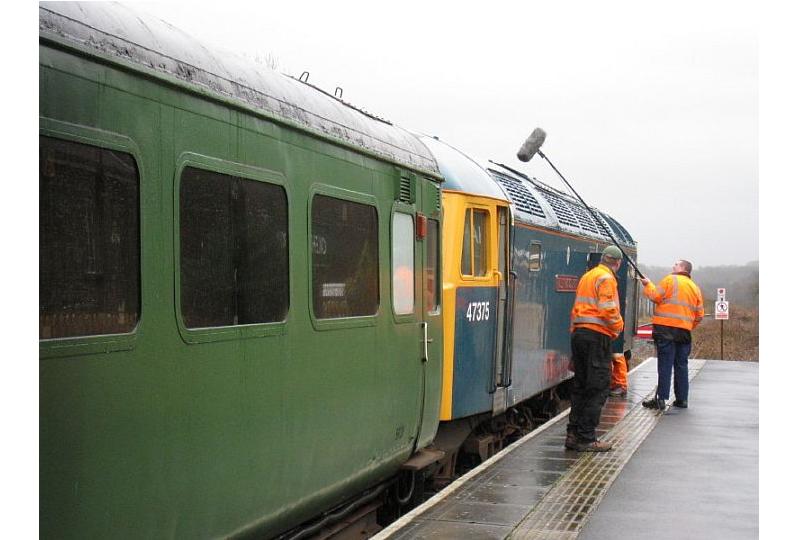 With no barbecue, sausages had to be cooked on the class 47 exhaust.brPhotographer John CaesarbrDate taken 13042013