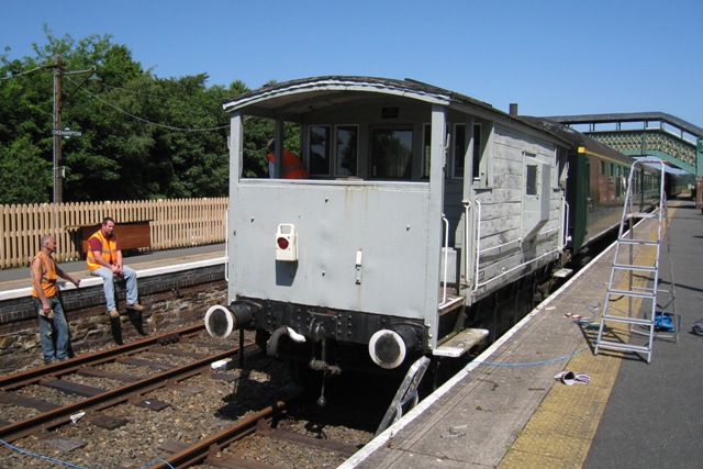 A break to cool off during the work on the brake van.brPhotographer John CaesarbrDate taken 06072013