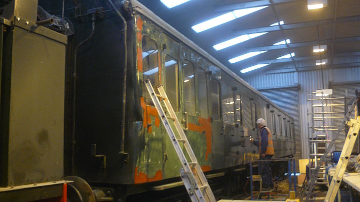 John Coxon starting work on the Class 117 centre coachbrPhotographer Geoff HornerbrDate taken 14022013