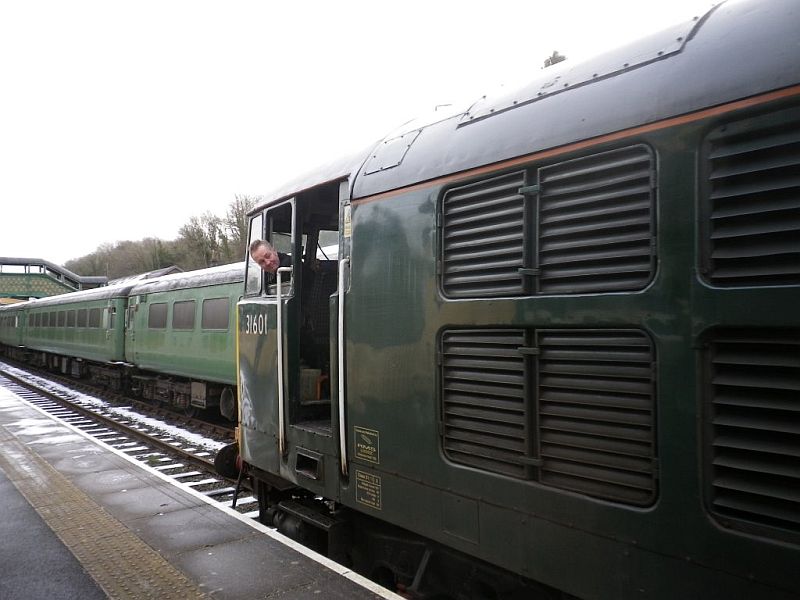 31601 at Okehampton collecting the Polar Express locomotives