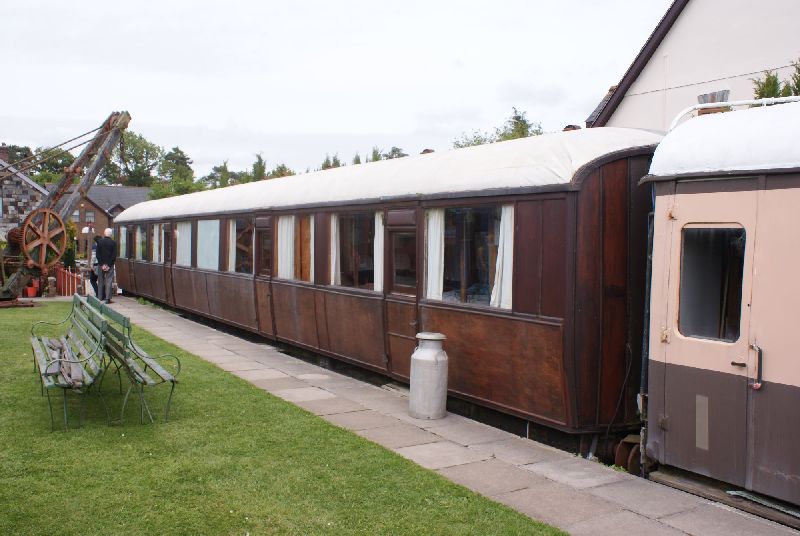 One of the 3 Gresley carriages, with the 2 ton Stothert and Pitt goods crane in the background.brPhotographer Jon KelseybrDate taken 30052015