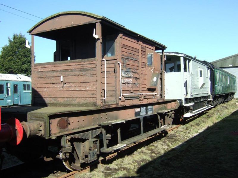 LDS55625 at Meldon in winter 20156. For several years after its acquisition it just got in the way and was occasionally shunted around the yard.brPhotographer Peter Chapman